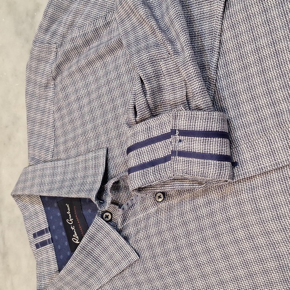 Robert Graham Modern Americana Sport Dress Shirt 2XL Flip Cuff Geometric‎ Blue - Picture 1 of 12